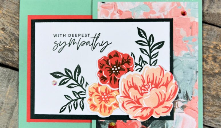 Two Tone Floral Sympathy Card